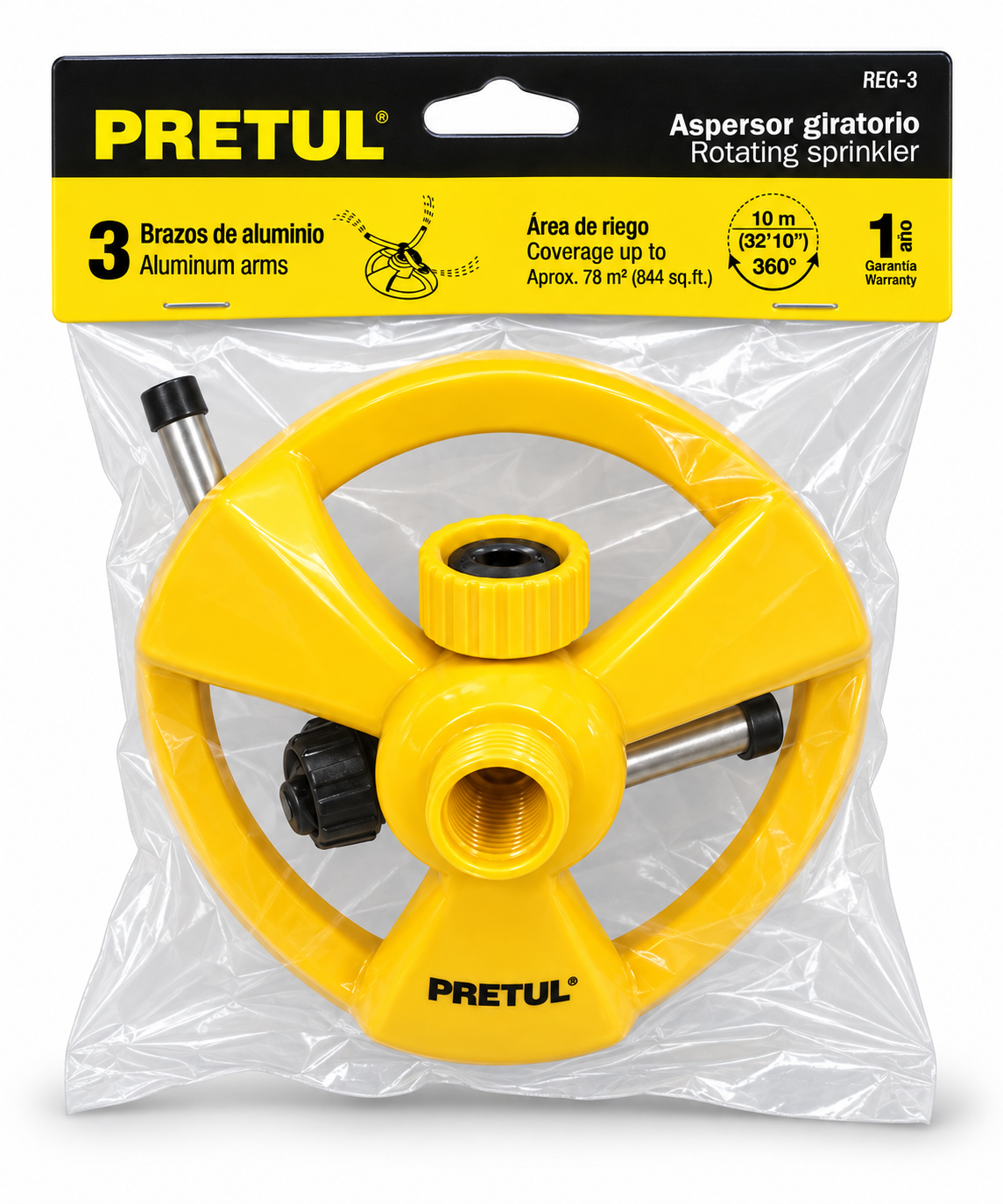 Aspersor Mariposa Pvc (3 Brazos De Aluminio) Pretul