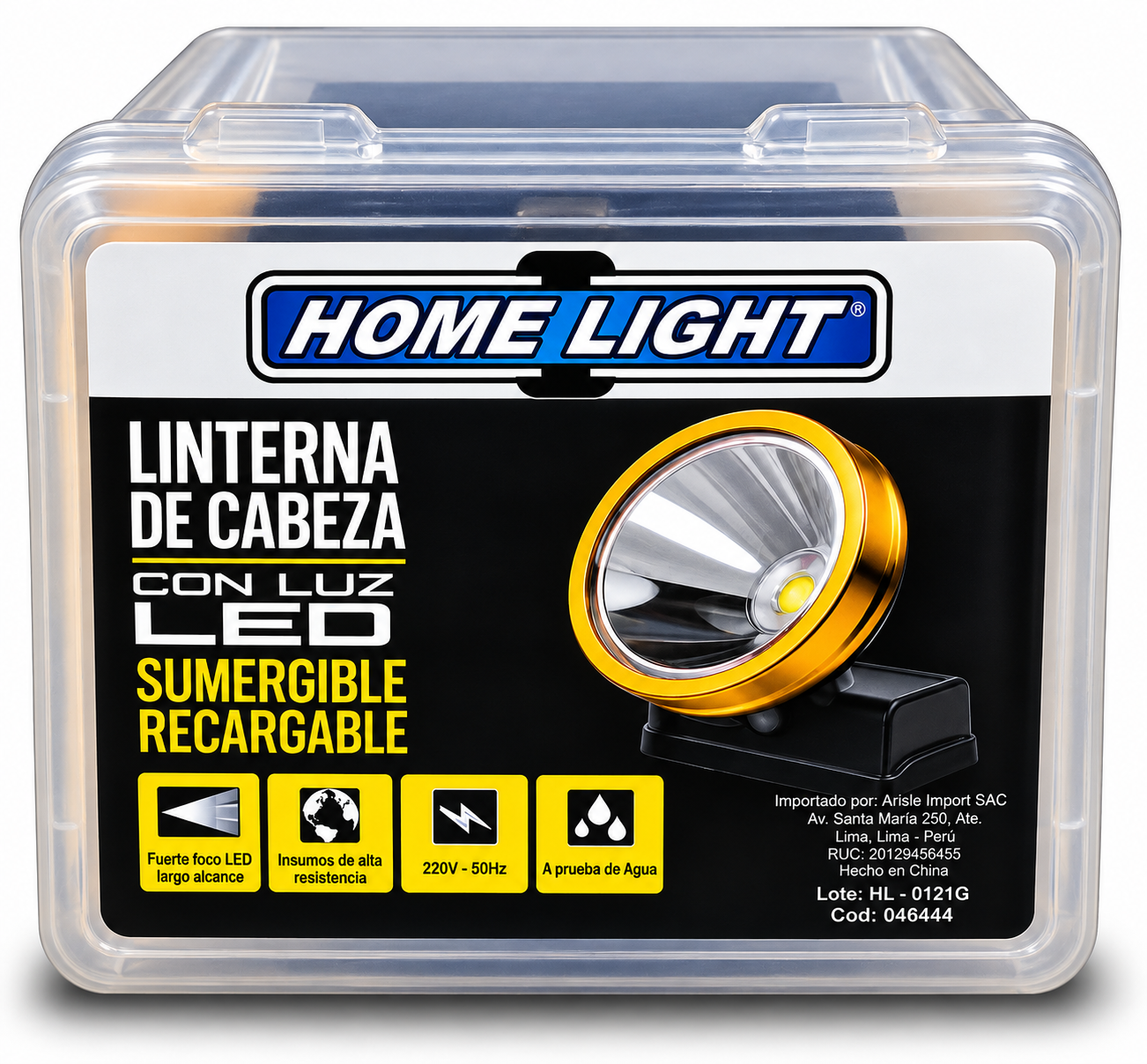 Linterna De Cabeza Recargable C/led Acuatica Home Light 046444