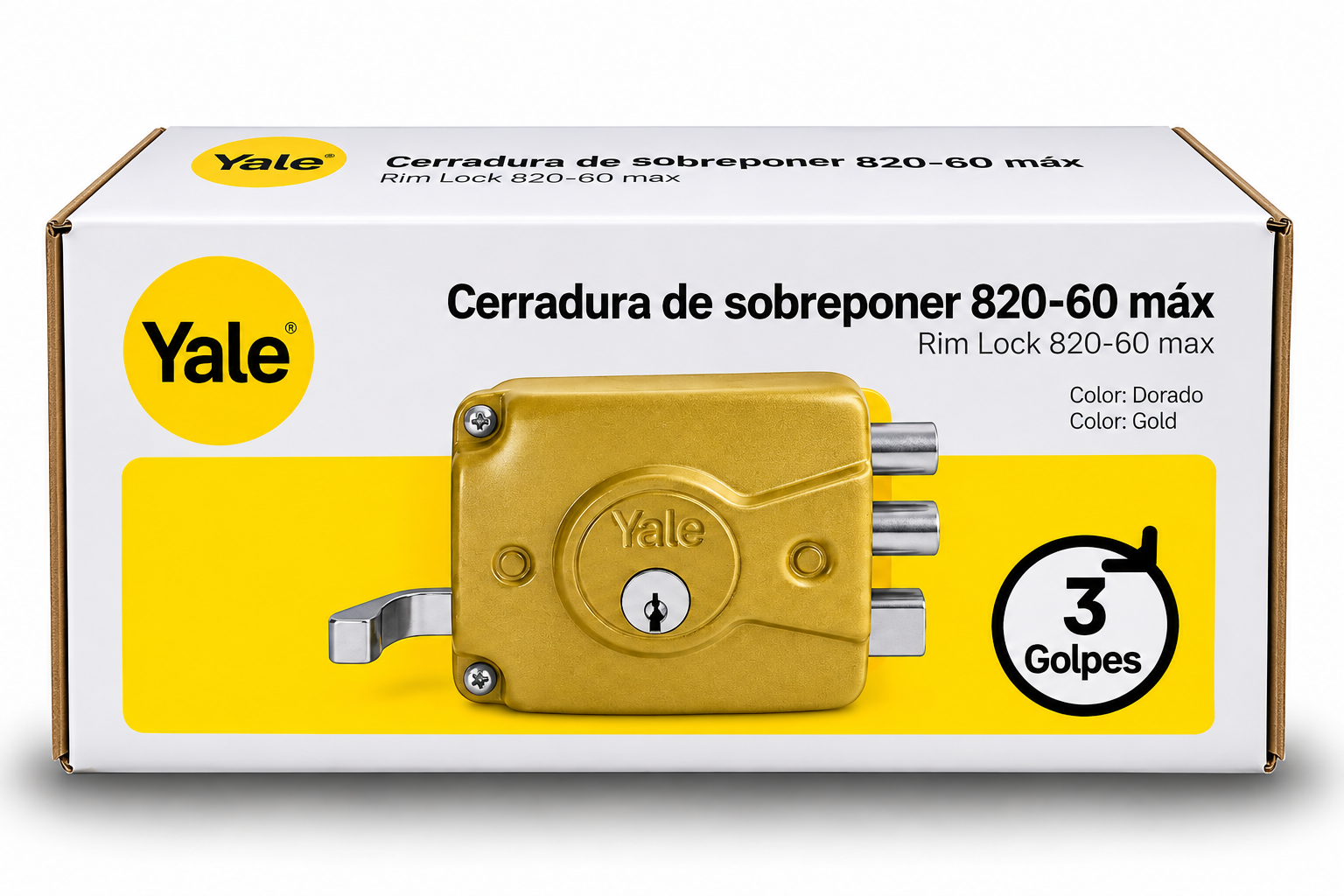 Chapa Bunker Mediana Dorado 820-60 3golpes Yale  0016243
