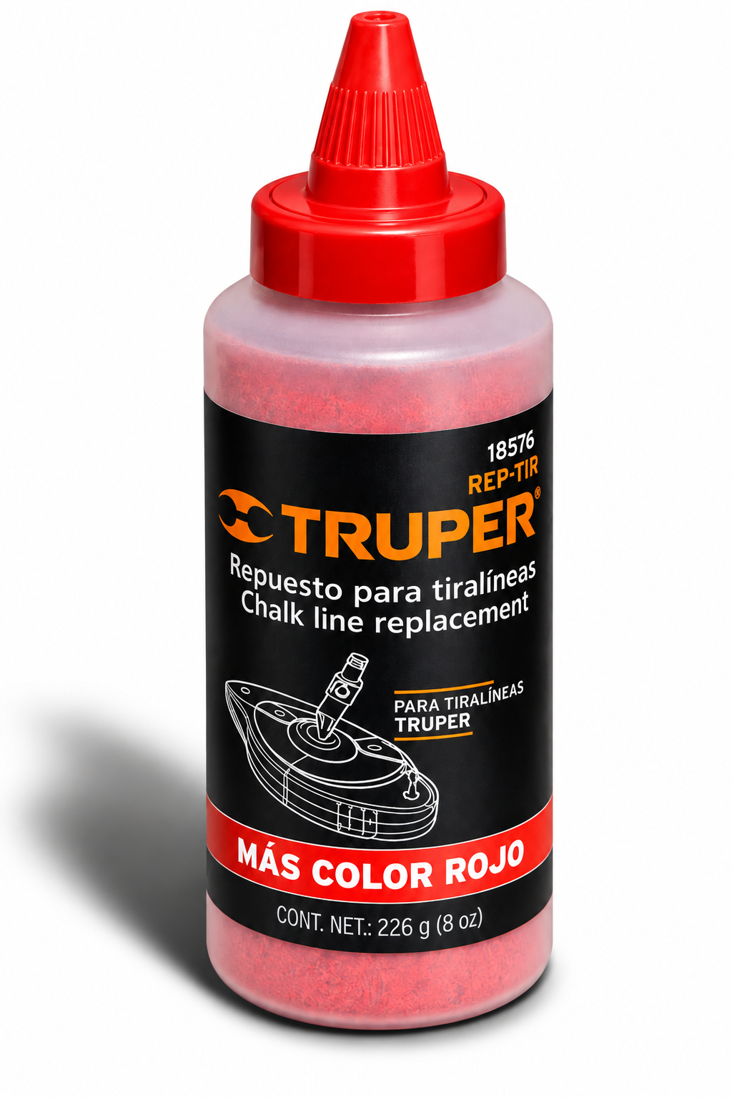 Tiza Roja Para Tiralineas Alta Visibilidad Truper 18578