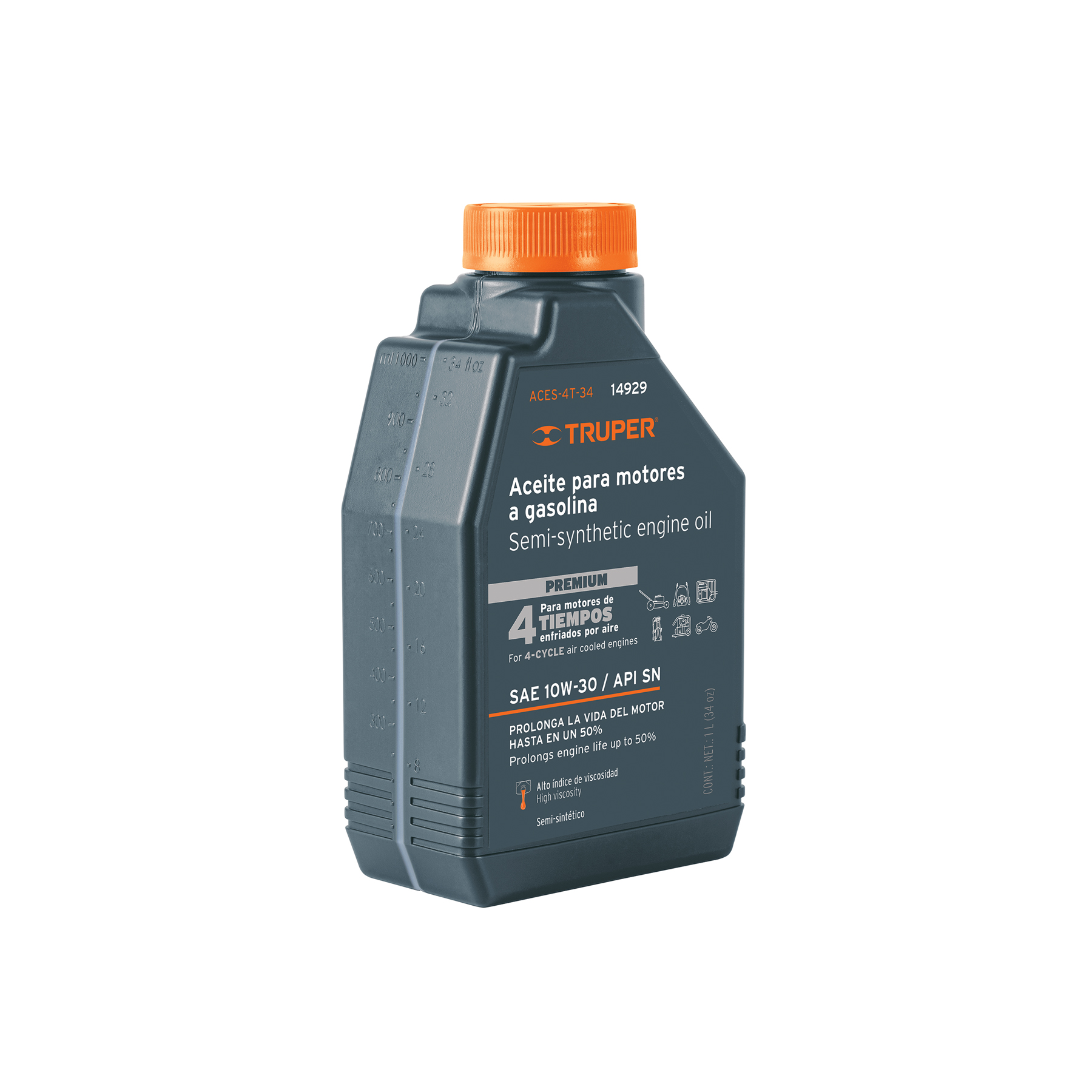 Aceite Semi Sintetico Motor 4 Tiempos 946ml Truper 14929