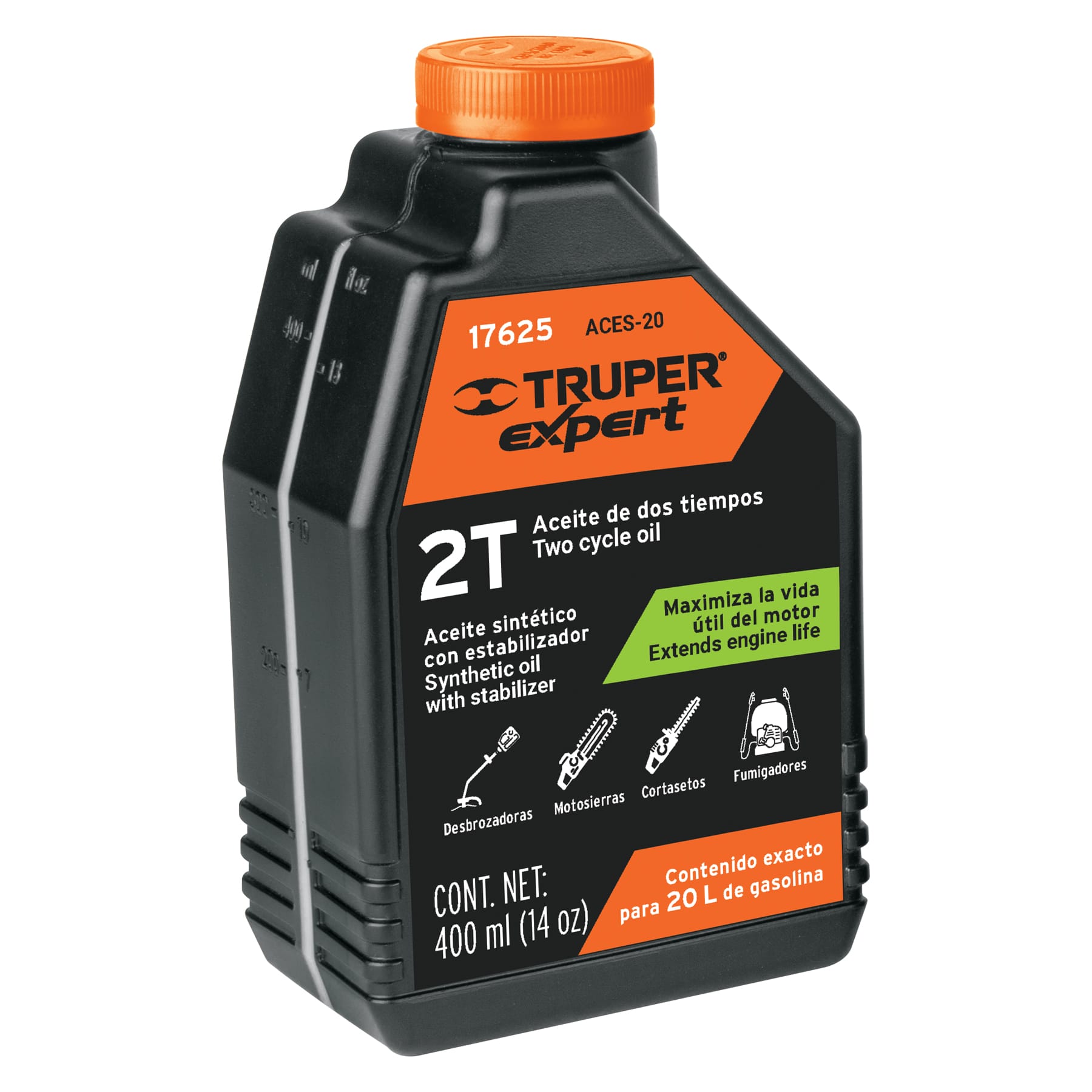 Aceite Sintetico Motor 2 Tiempos 400ml Truper 17625