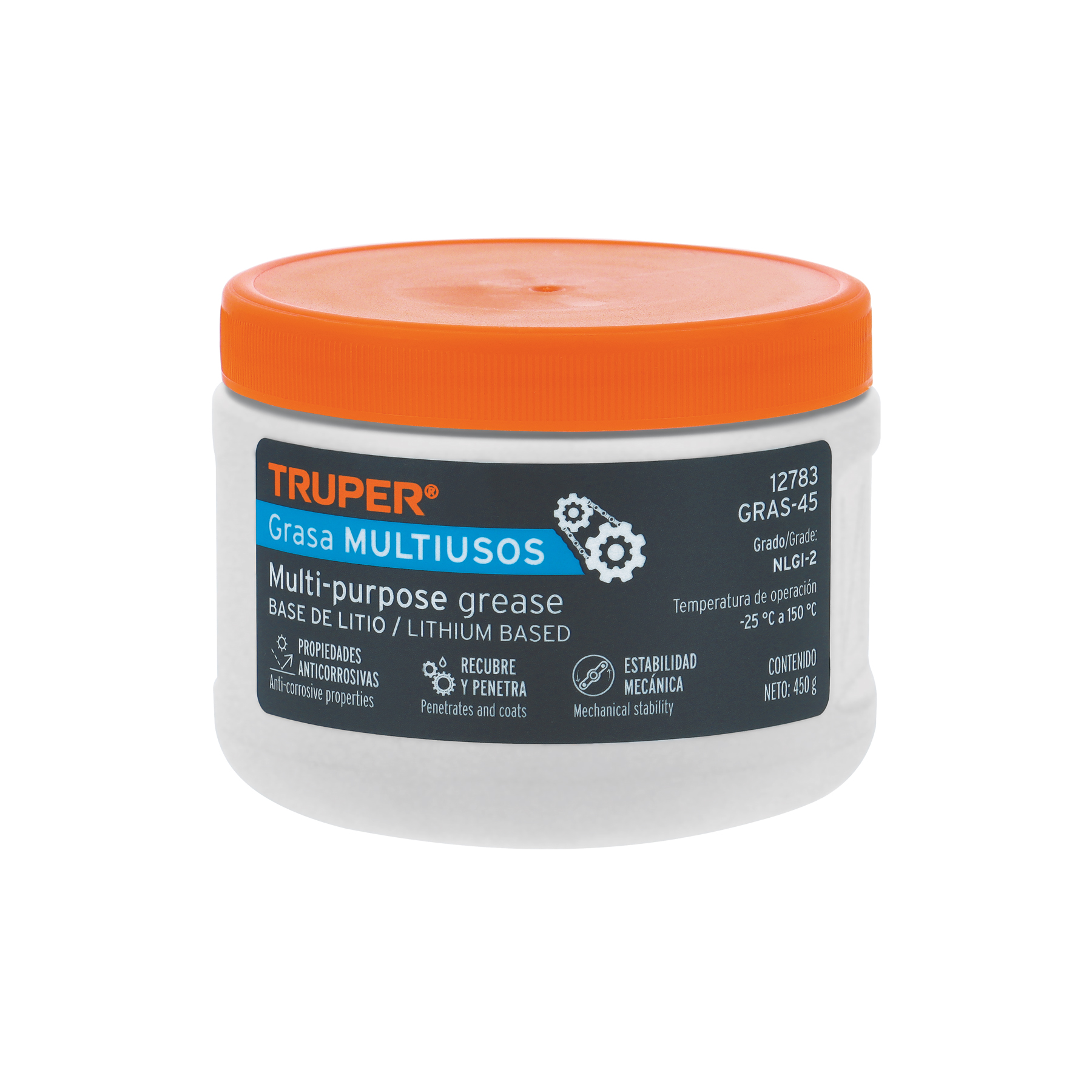 Grasa Lubricante Multiusos De Litio 450gr Truper 12783