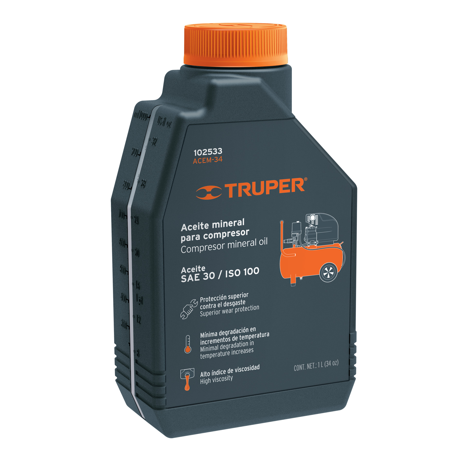 ACEITE MINERAL  P/COMPRESOR 1L TRUPER 102533