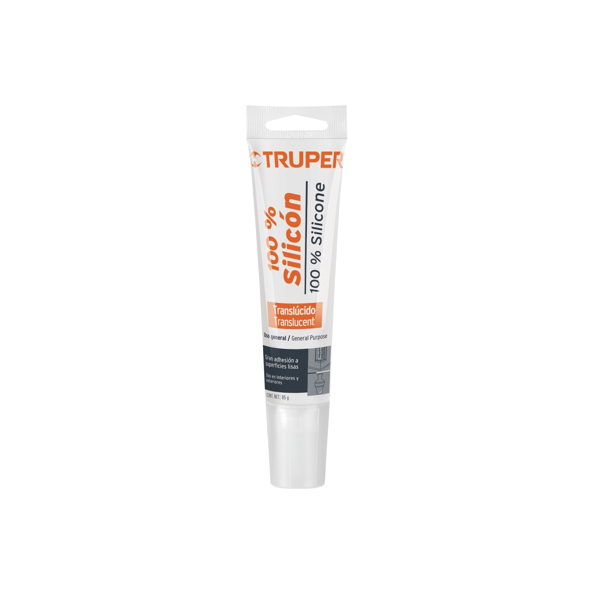 Silicona Al 100% Traslucida 85g,   Truper 17562