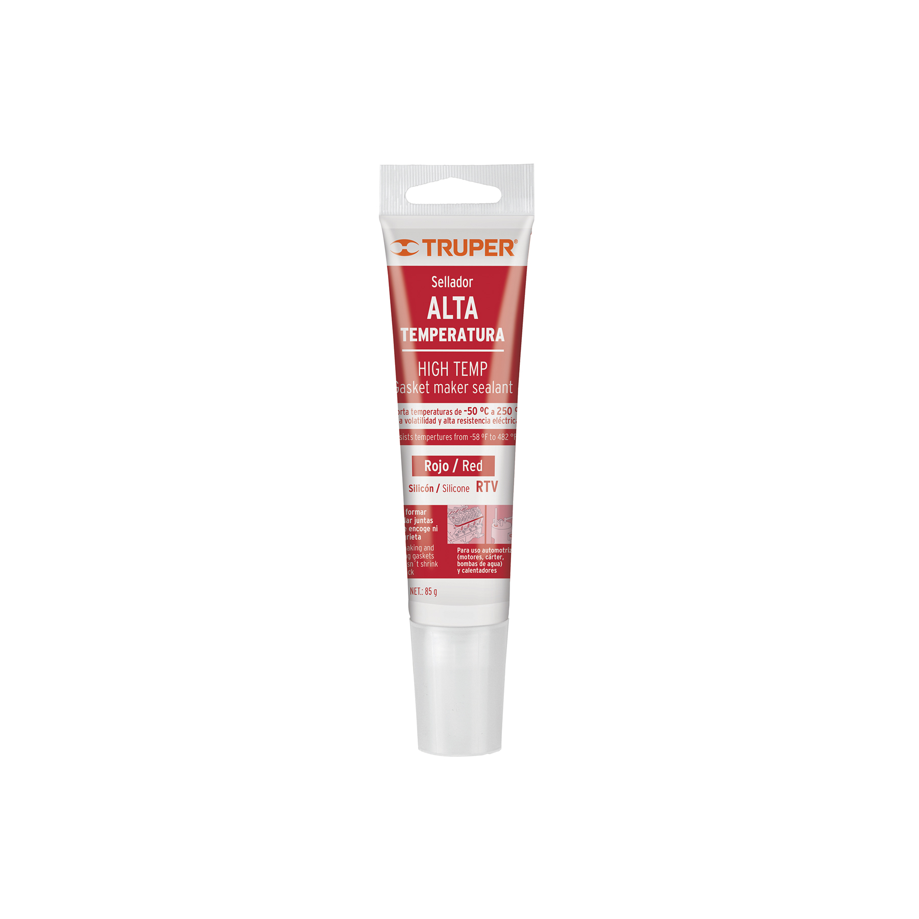 Silicona Altas Temperaturas (automotriz) 85g Roja Truper 17566