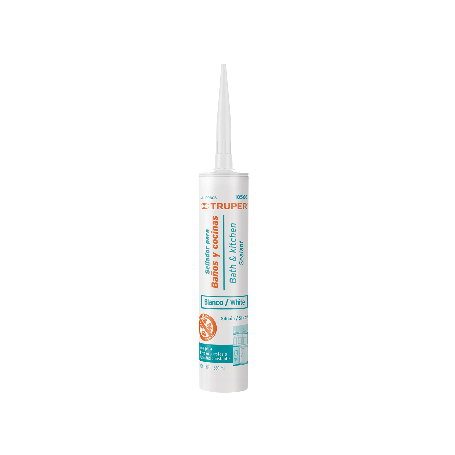 Silicona Blanca Para Baños Y Cocinas 280ml Truper 18566