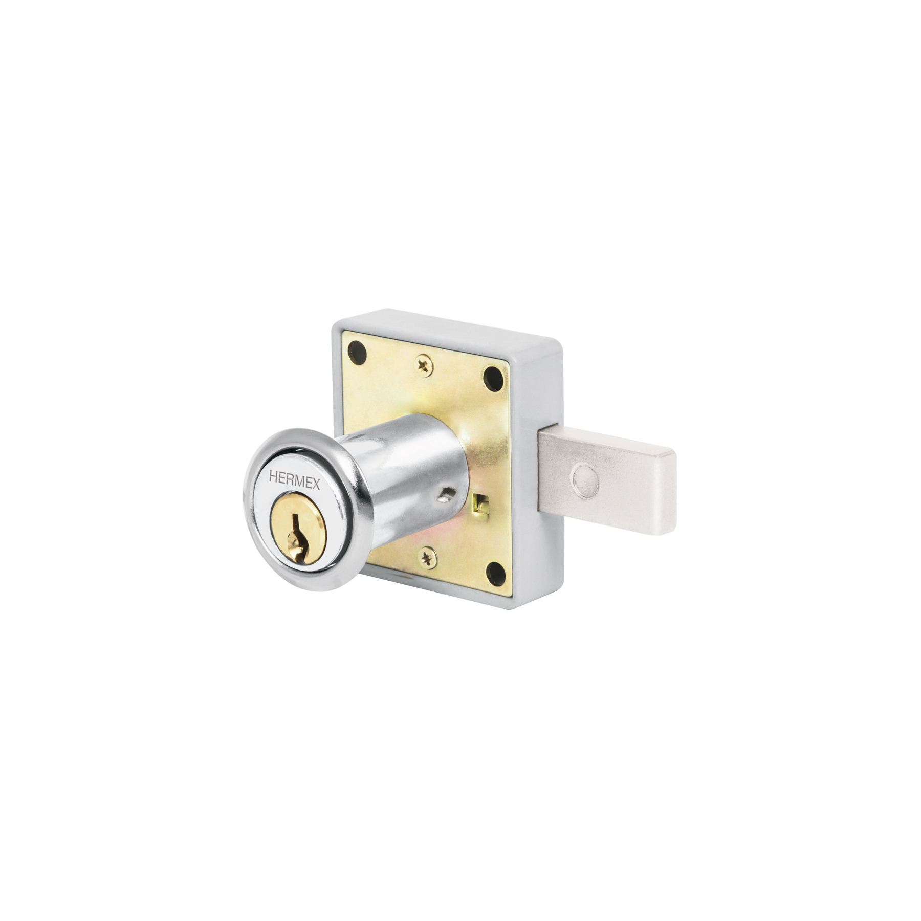 Chapa Mueble Cuadrada Cromo Hermex 43559