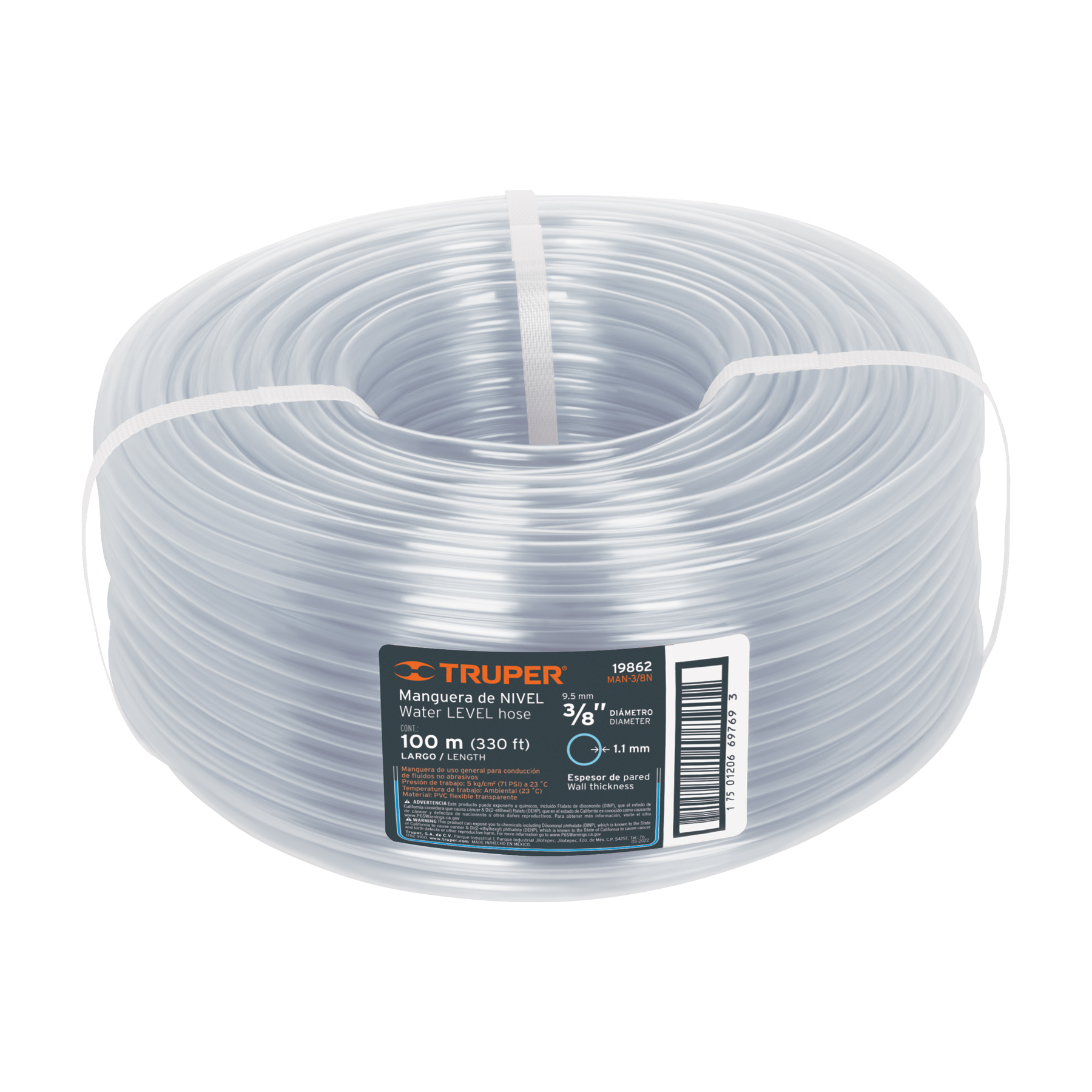 MANGUERA NIVEL 3/8 CRISTAL TRUPER 19862