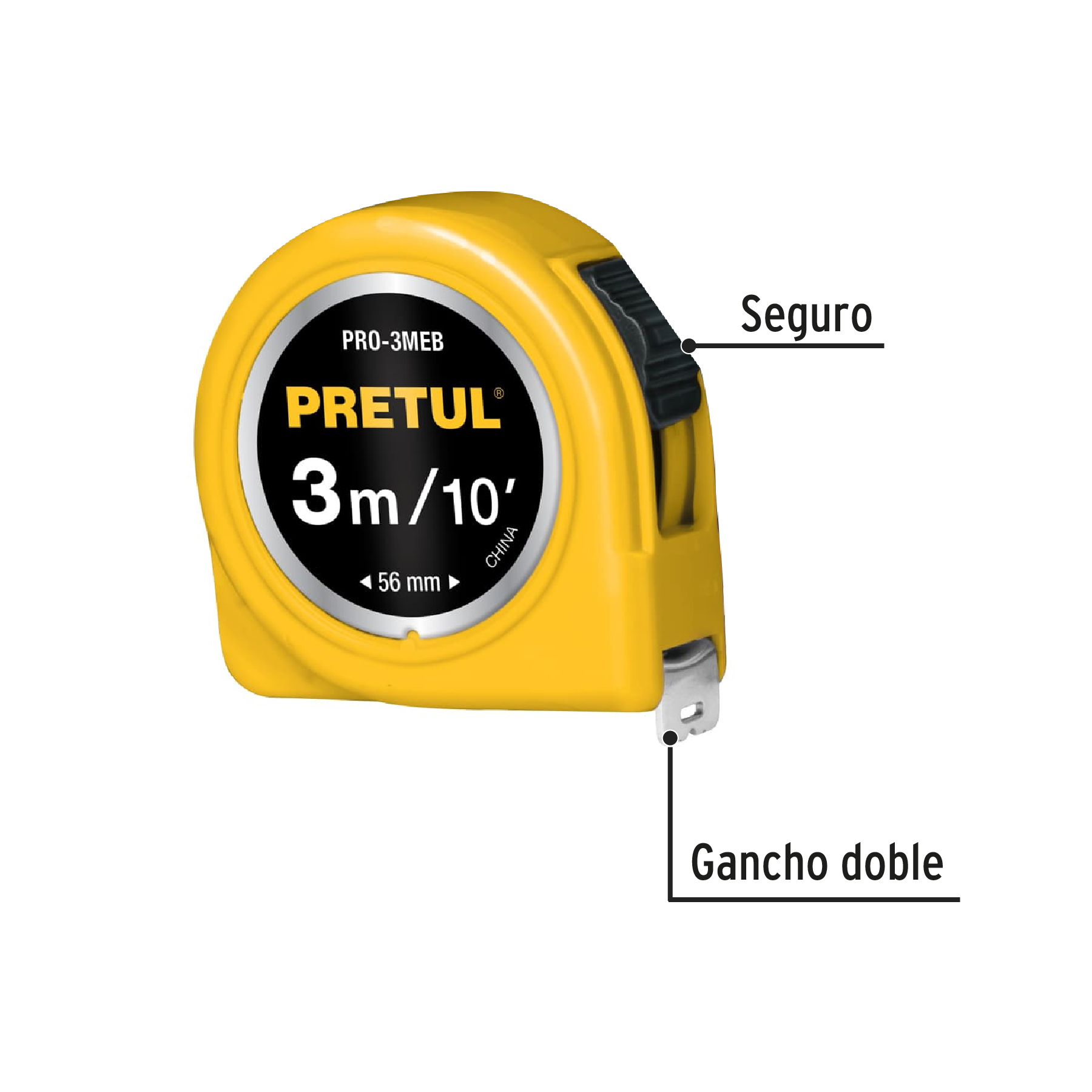 WINCHA FLEXOMETRO 3M PRETUL 21605