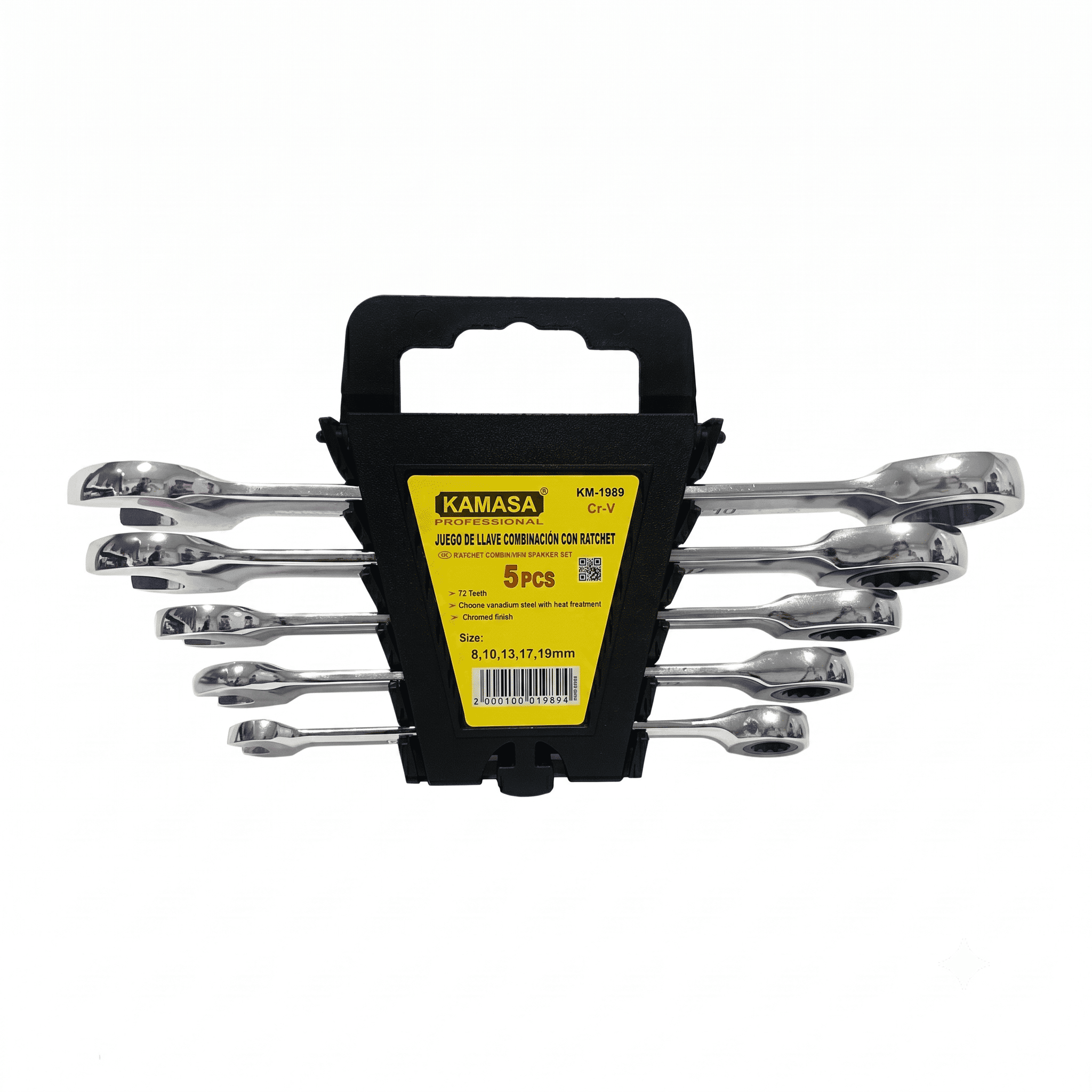 LLAVE MIXTA CON RATCHET KIT X 5PZS KAMASA KM-1989