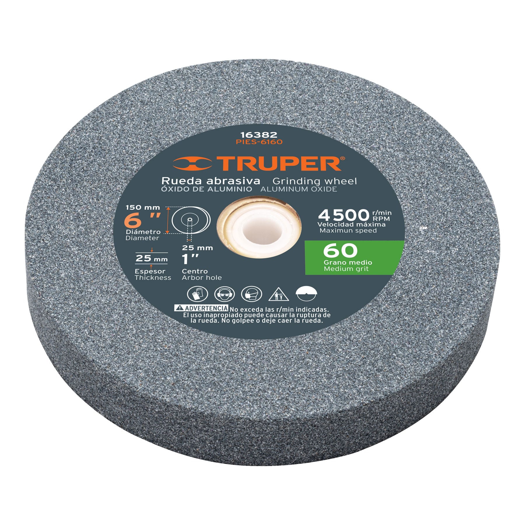 PIEDRA ESMERIL BANCO 6X1" GRANO 60  TRUPER 16382