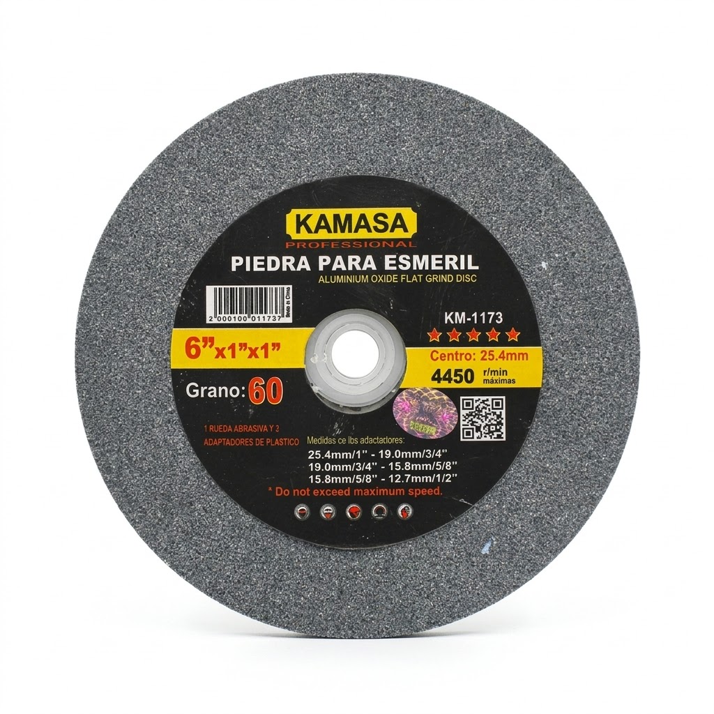 PIEDRA ESMERIL BANCO (6X1X1) GRANO-60 GRIS (OXIDO DE ALUMINIO ) KAMASA KM-1173