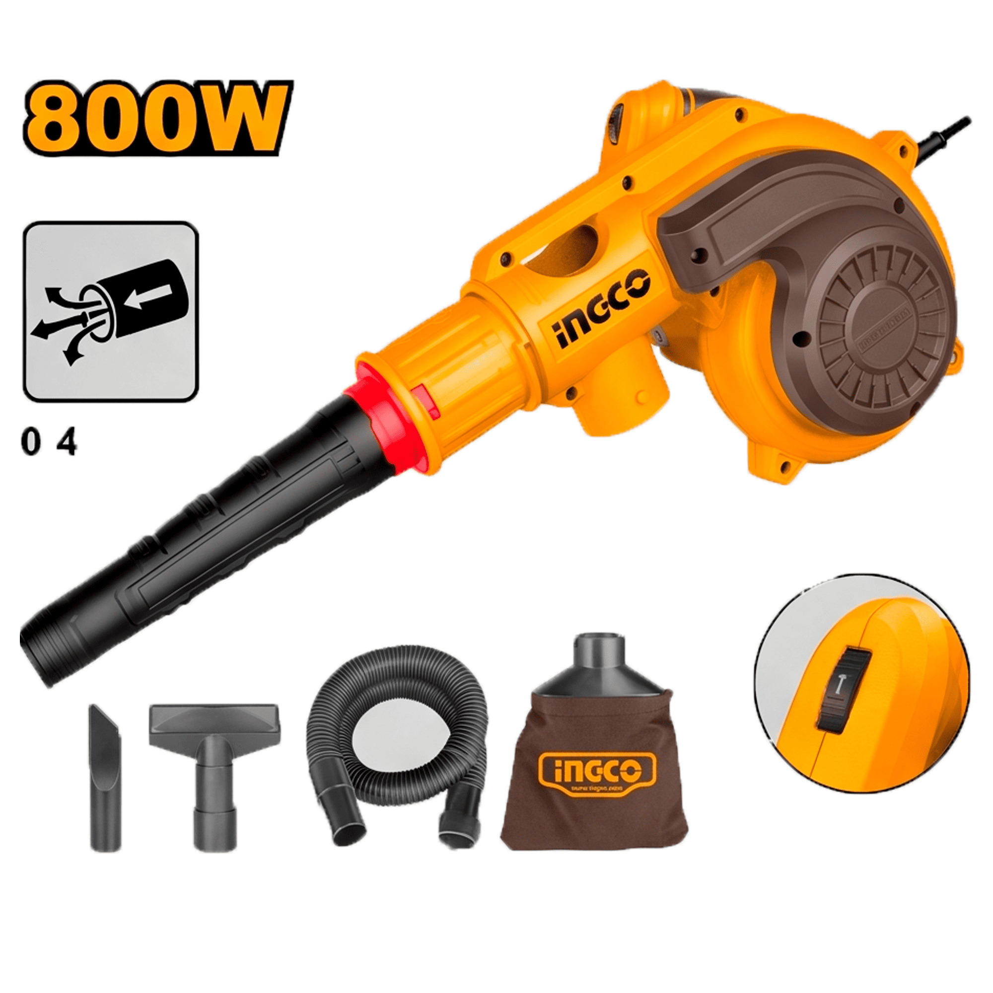 SOPLADORA ASPIRADORA 800W INGCO AB8008