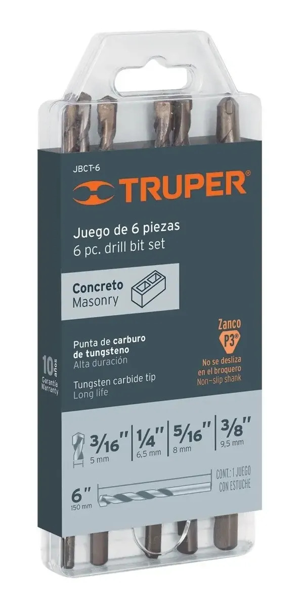 BROCA CONCRETO JGO X6PZS TRUPER 11295
