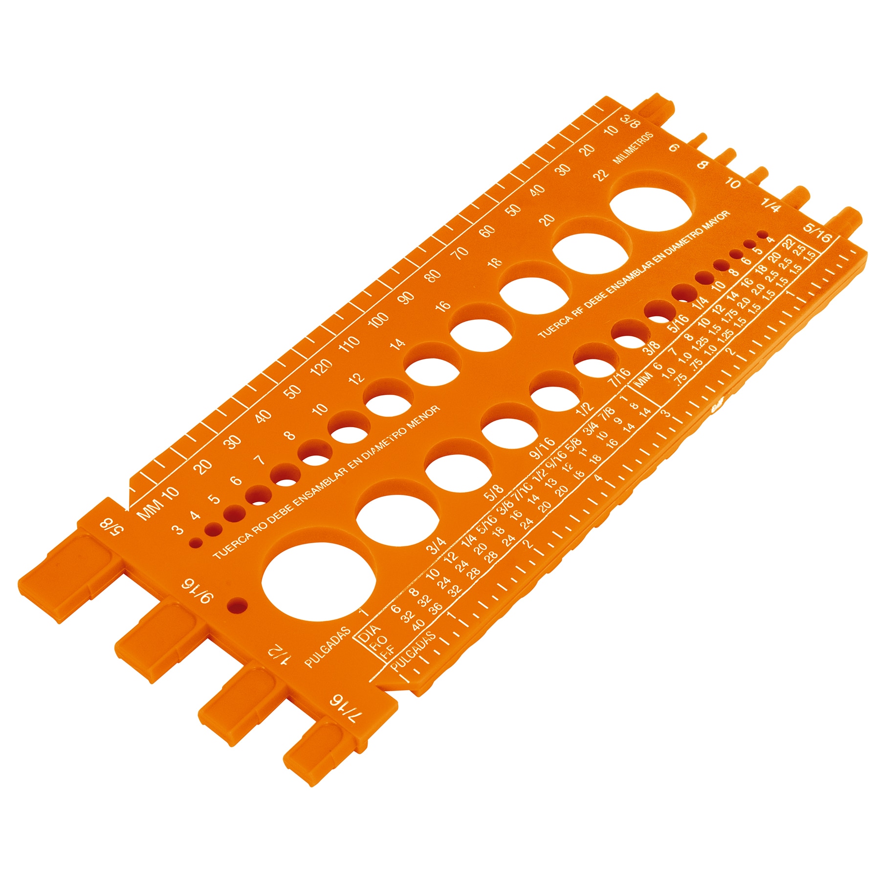 Regleta Medidora De Tuercas Y Tornillos 22cm Truper 10811