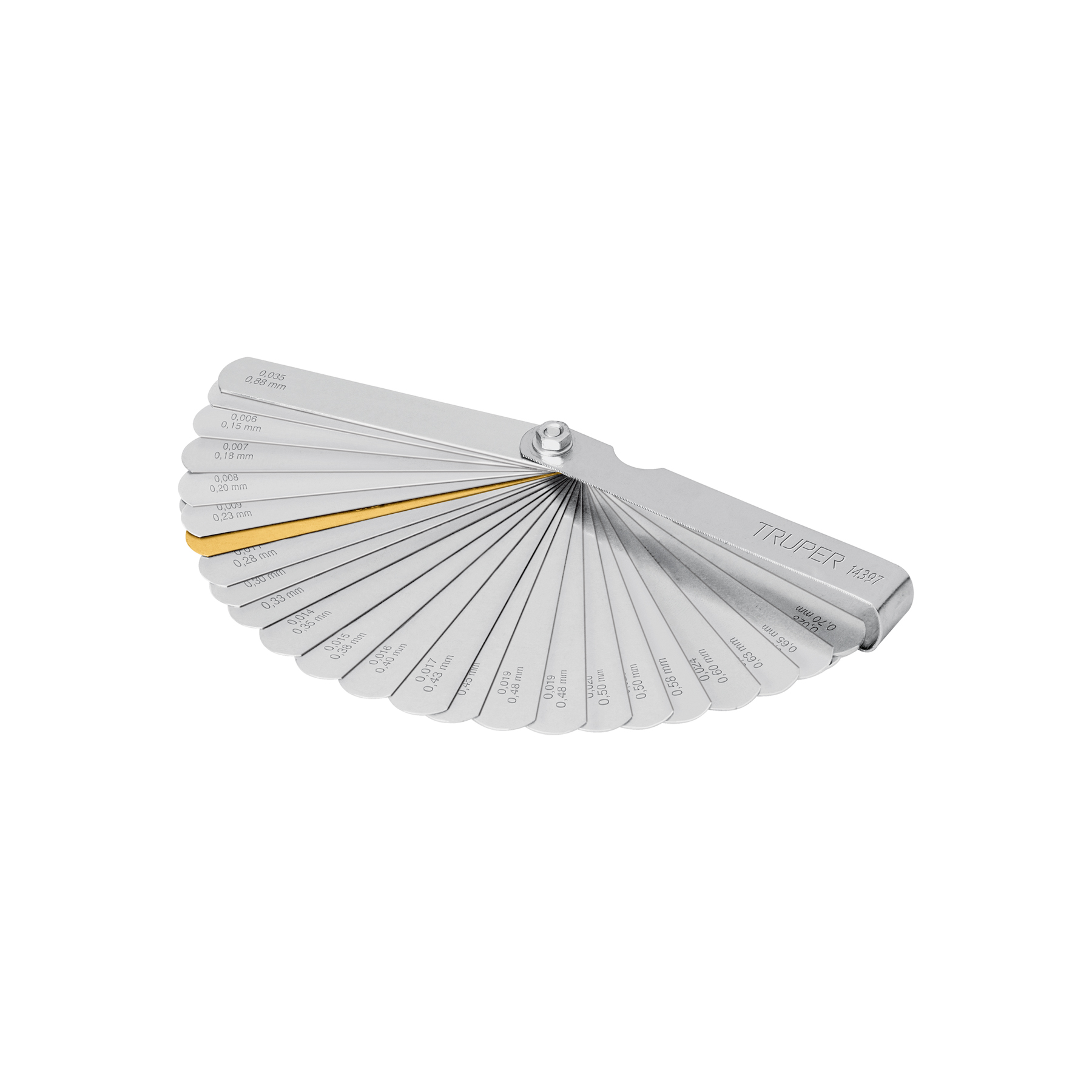 Calibrador De Bujia (galga) 32 Hojas Std/mm Truper 14397