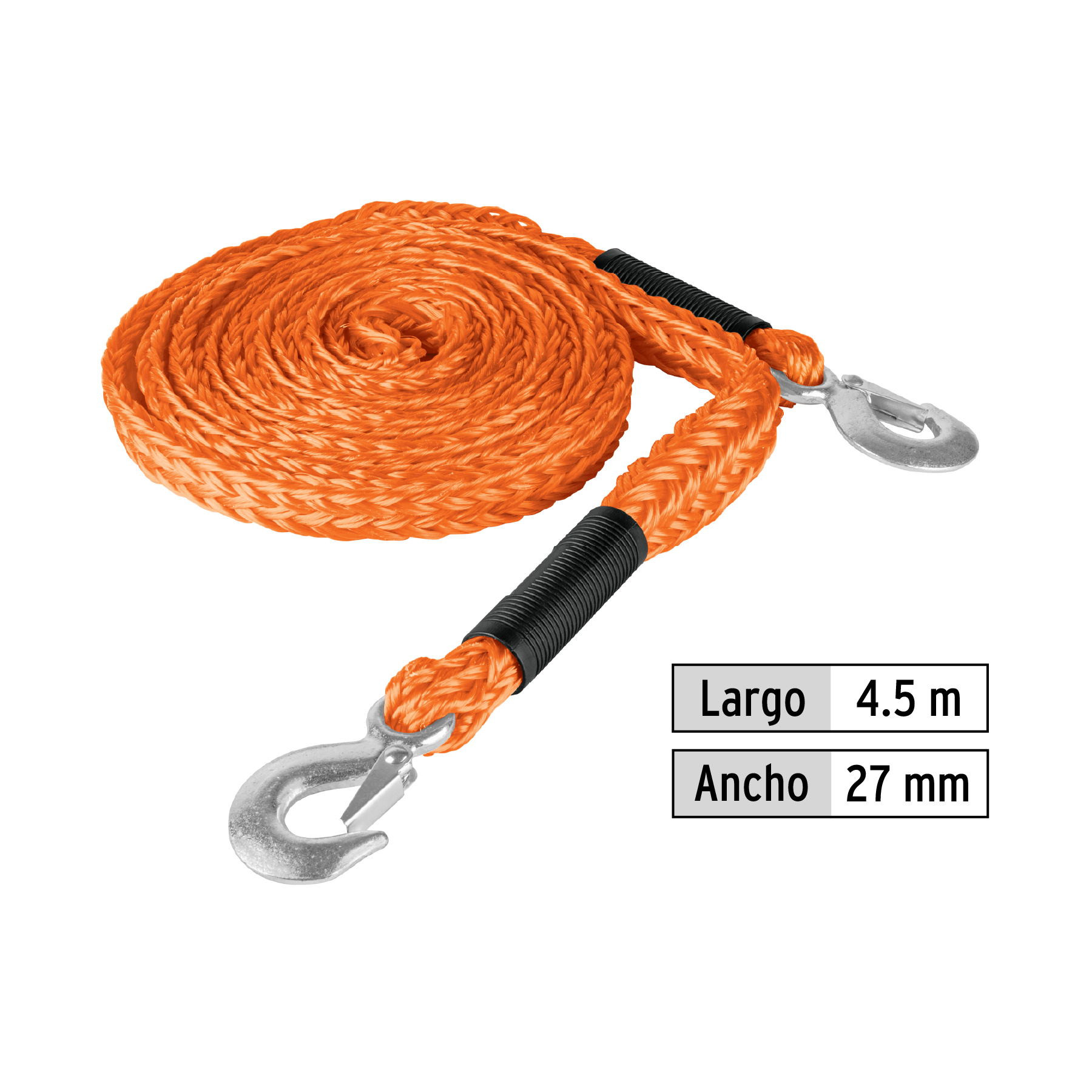 Cuerda Para Remolque Con Ganchos 7/8"x4.5mts Truper 18346