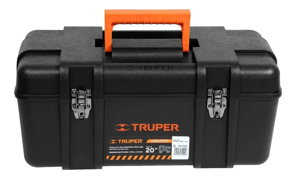 Caja Herramientas Pvc 20 Pulg Negro Truper 10380