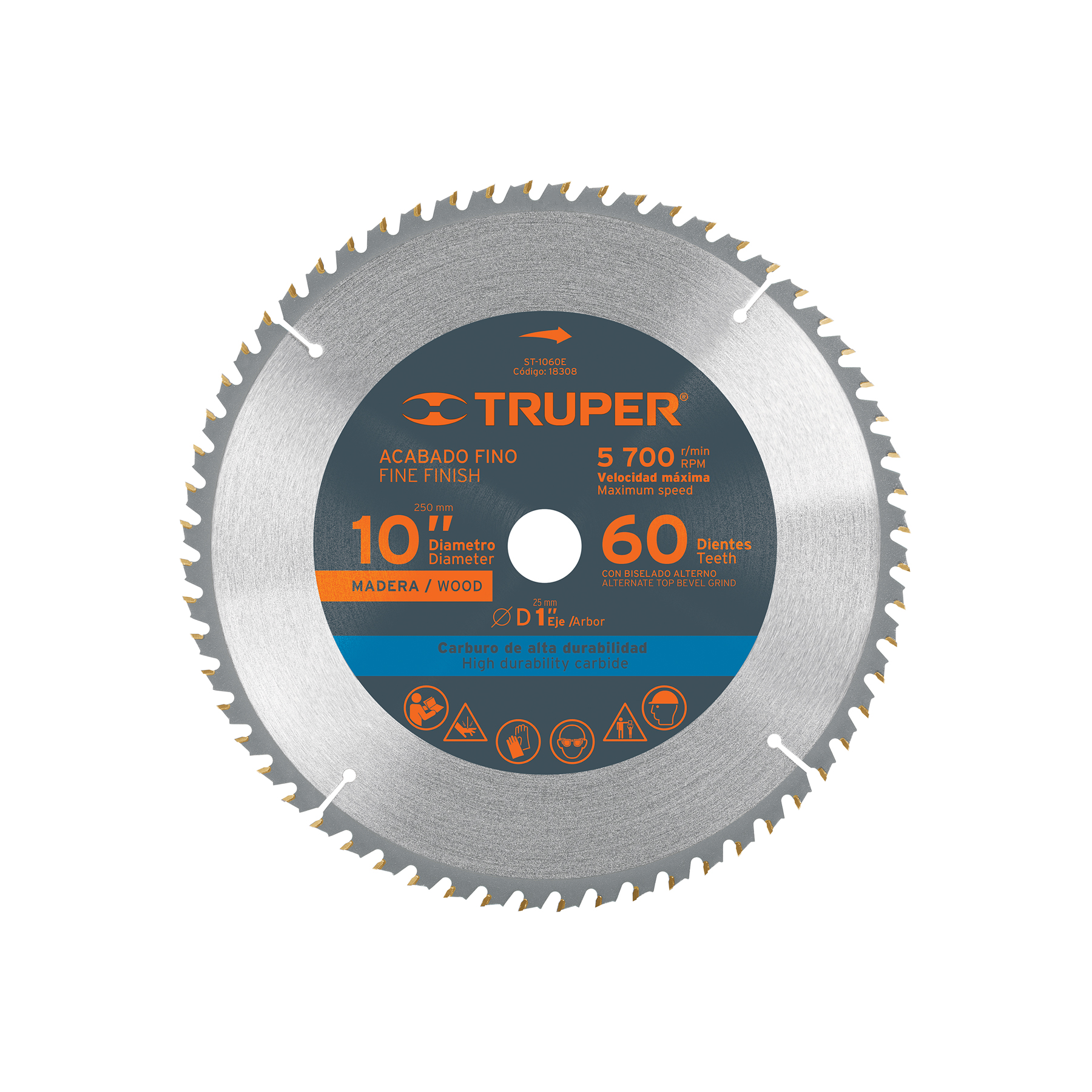 Disco Madera 10" 60 Dientes Truper 18308