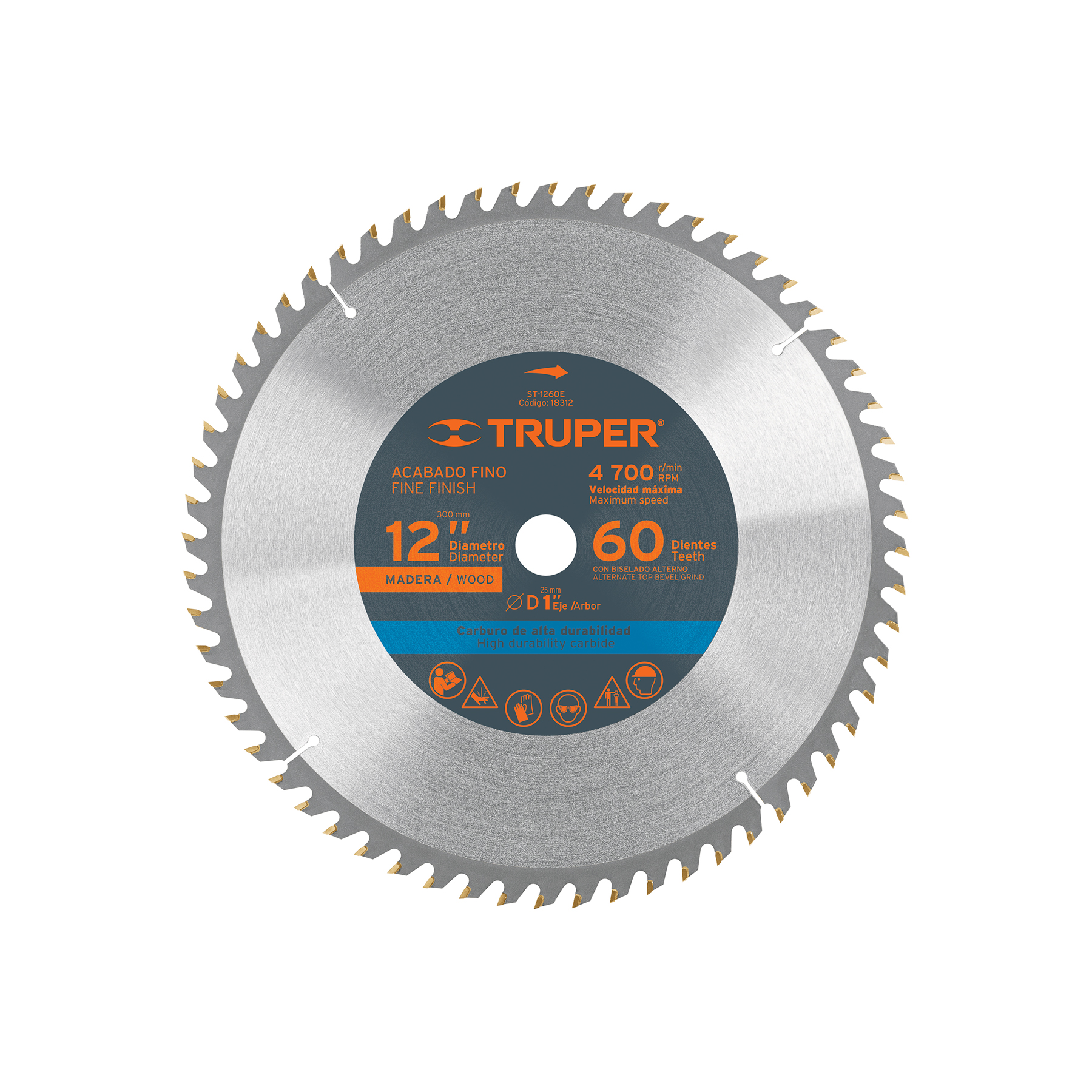 Disco Madera 12" 60 Dientes Truper 18312
