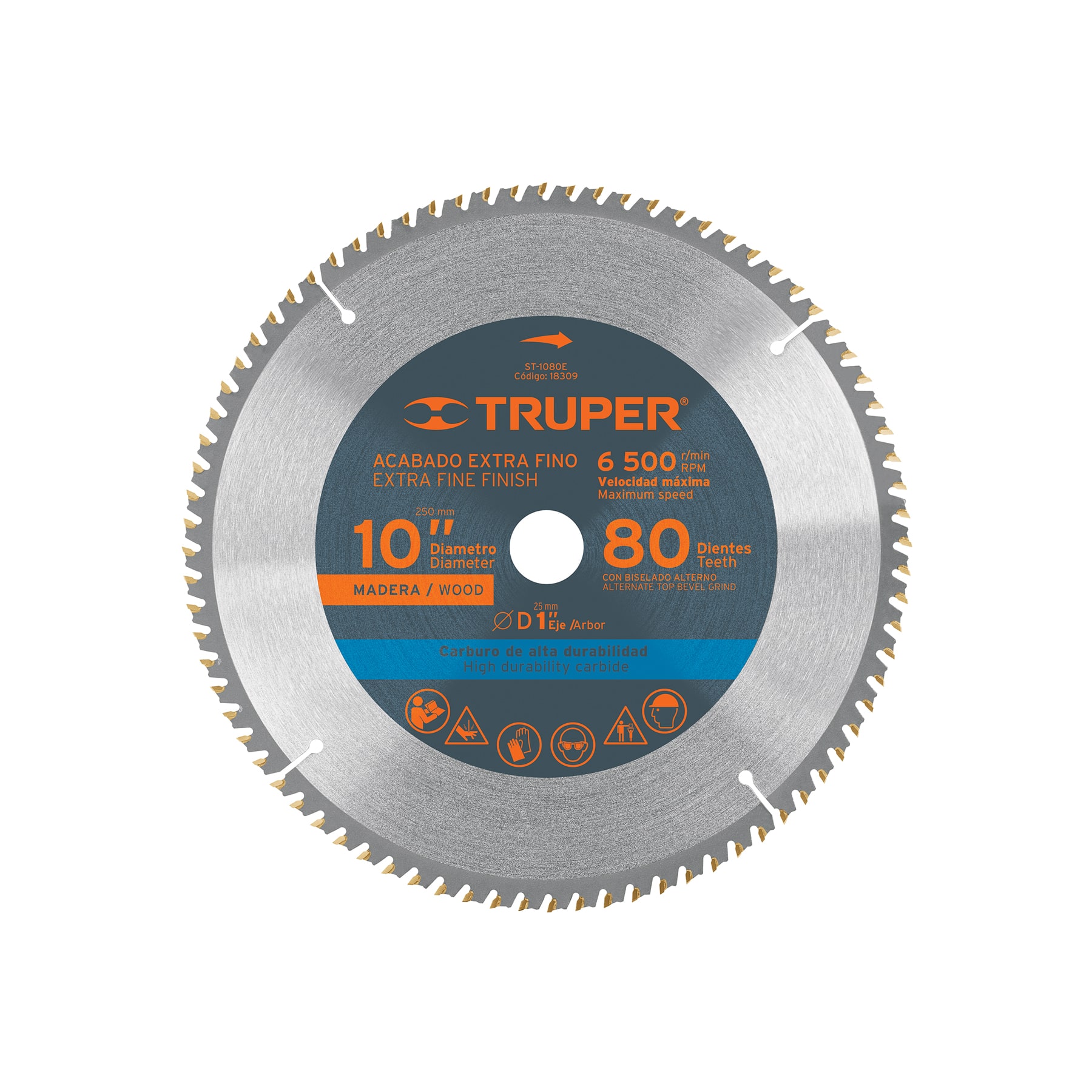 Disco Madera 10"  80 Dientes Truper 18309