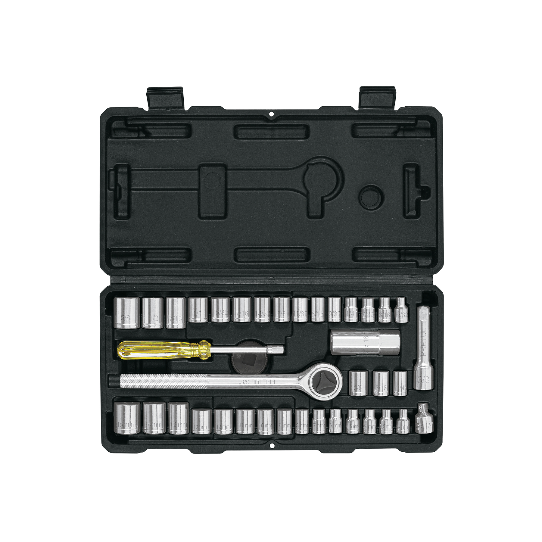 Dado Hexa. Jgo X 39pzs Encastre 1/4" Y 3/8" Pretul 24220
