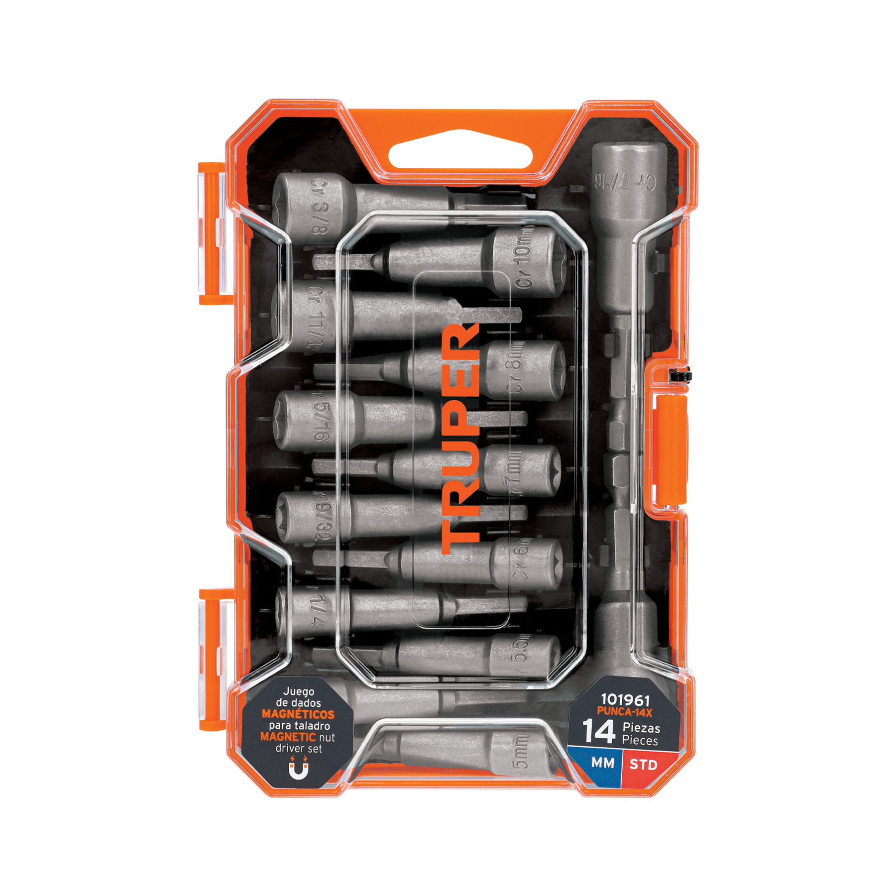 Adaptador Magnetico Hexag. Jgo X14pzs Milim/pulg Truper 101961