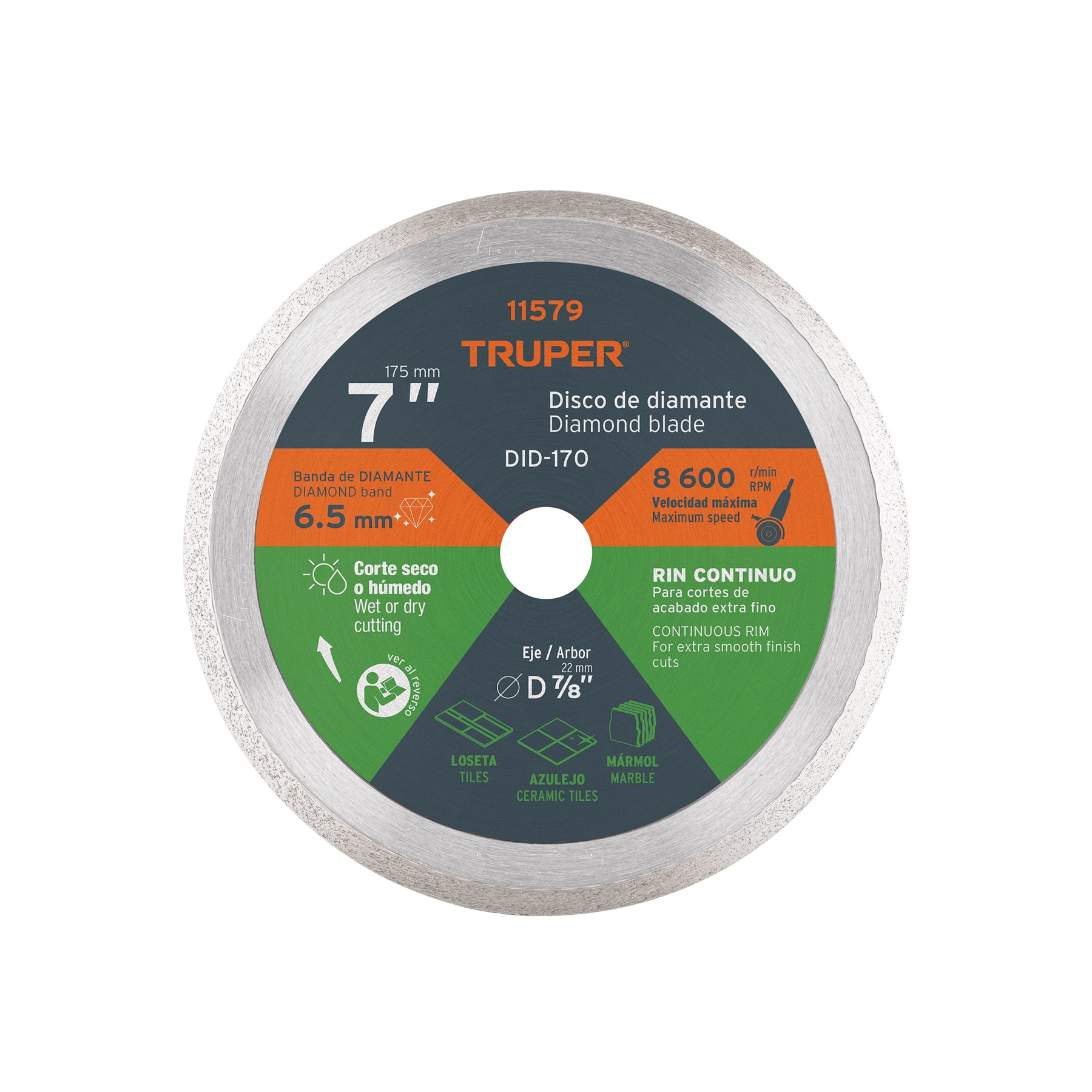 Disco 7" Ceramica 2.2mm Truper 11579