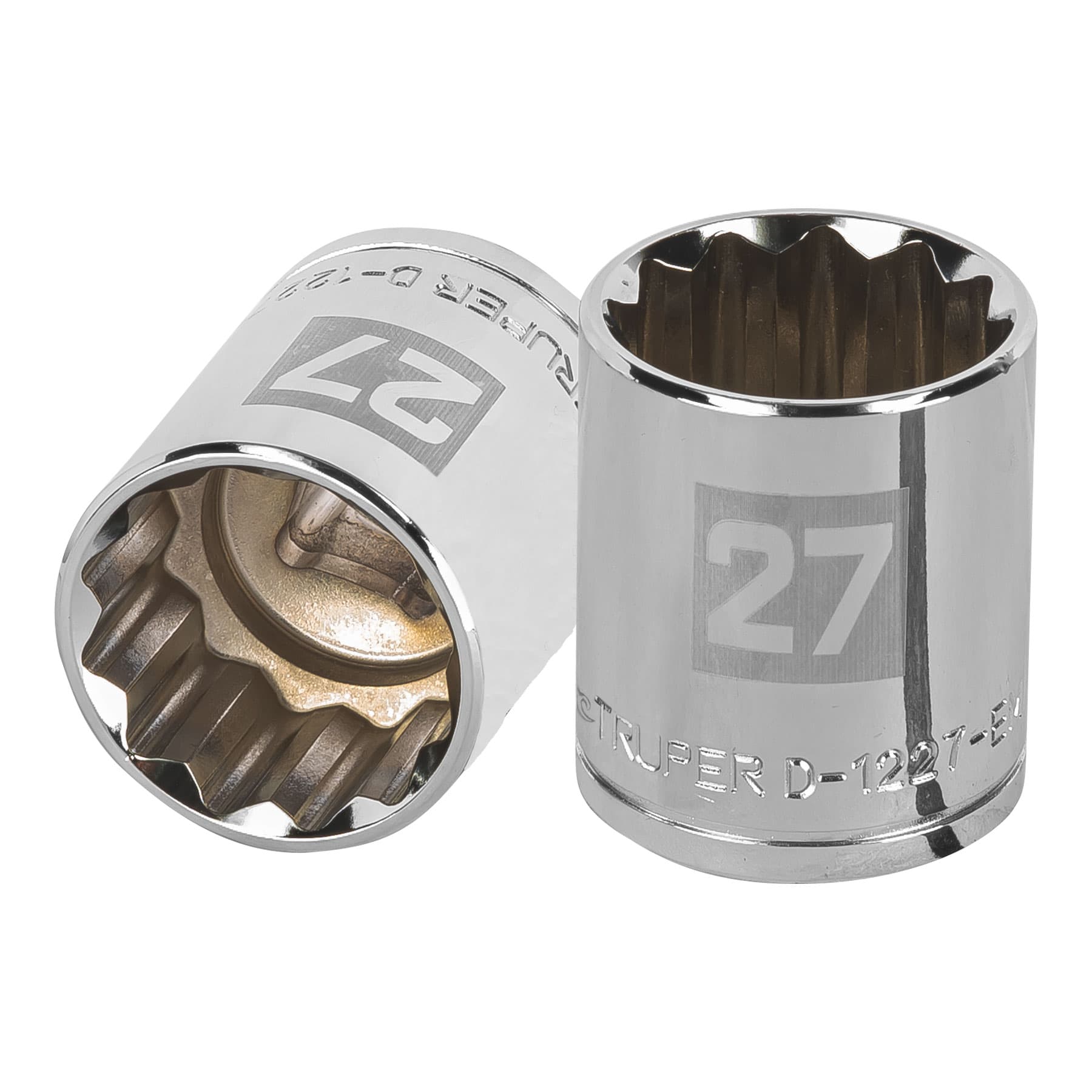 Dado Poligonal 27mm Encastre 1/2" Truper 13541
