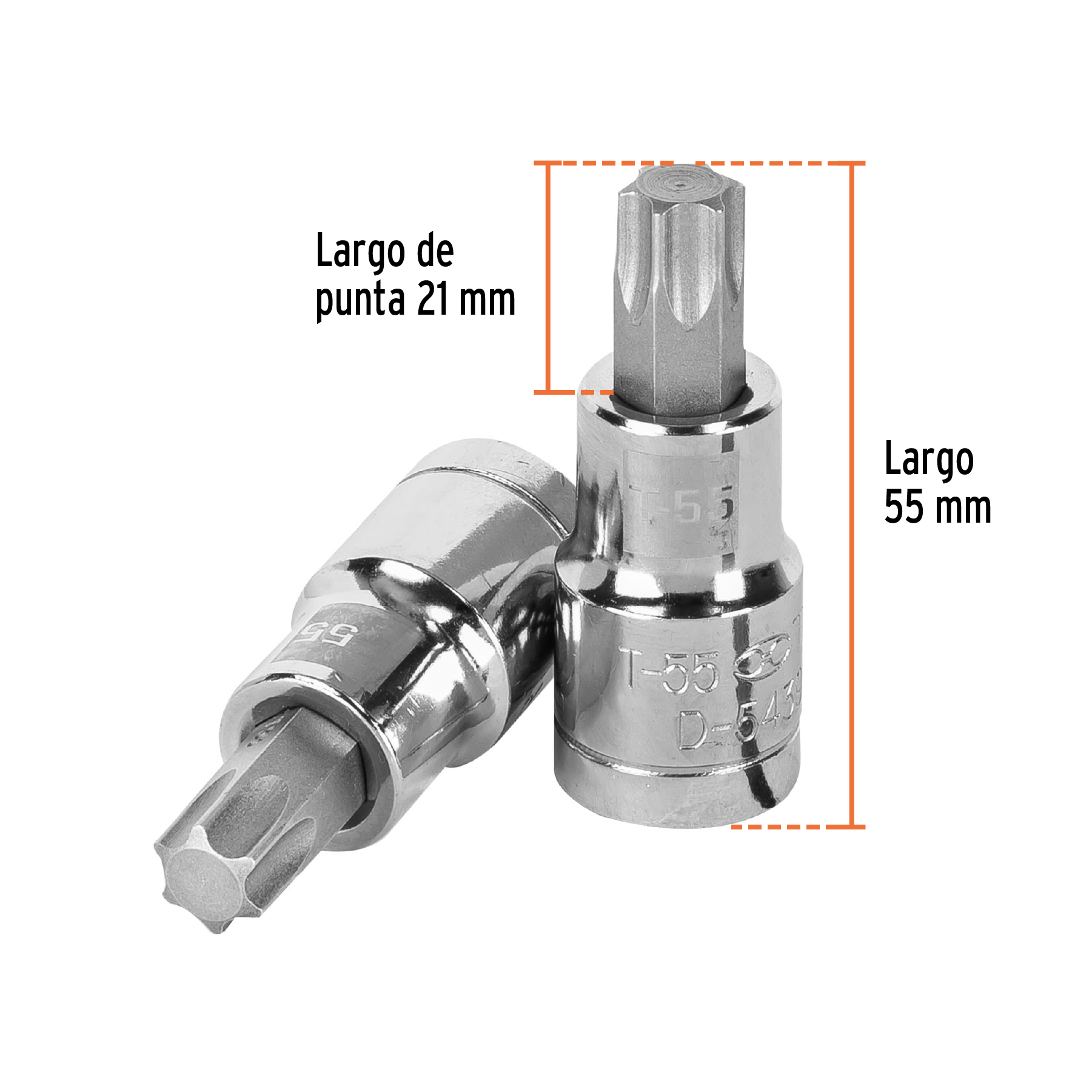 Dado Punta Torx T-55 Encastre 1/2" Truper 13440