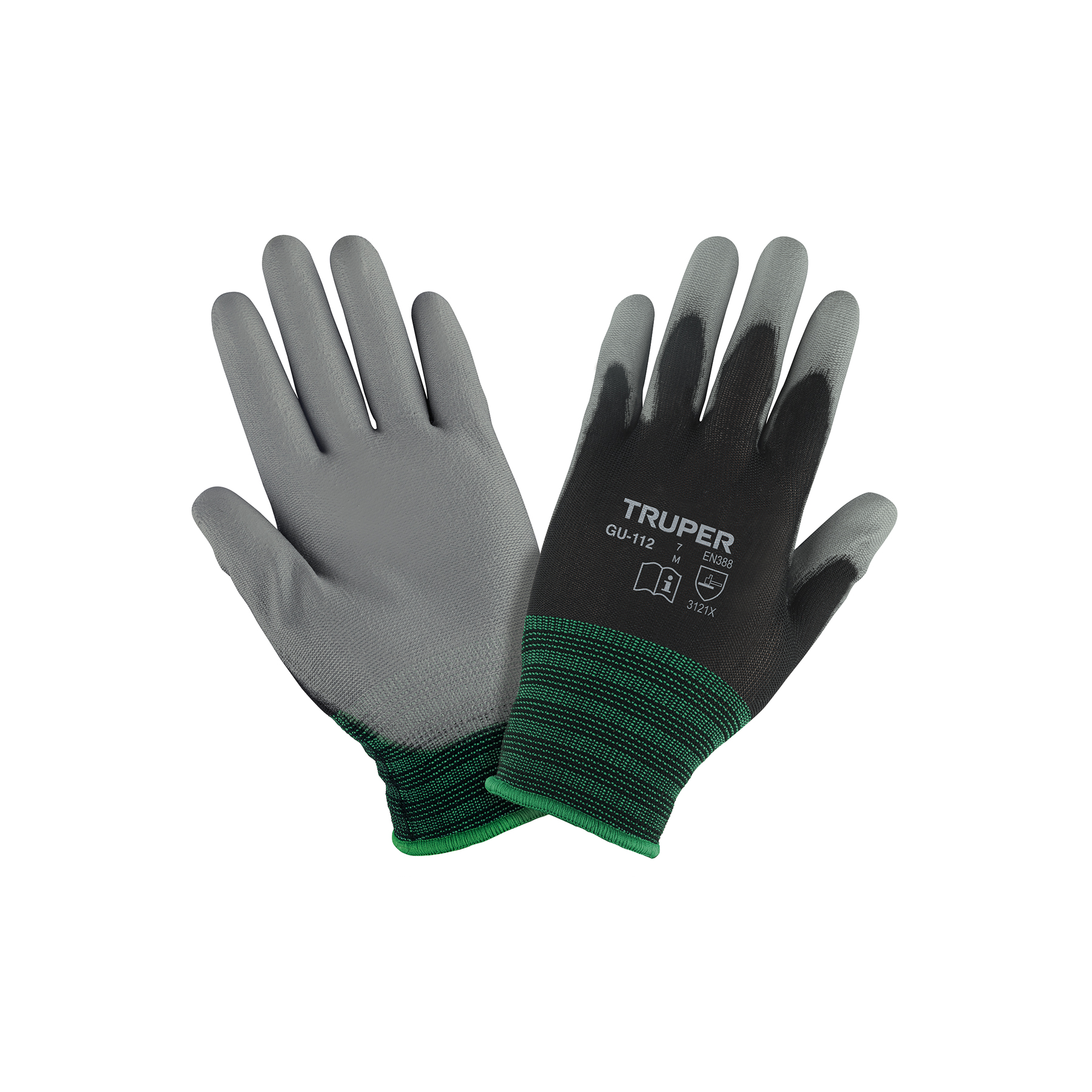 Guante Tela Sintetico Palma Gris Truper 13291